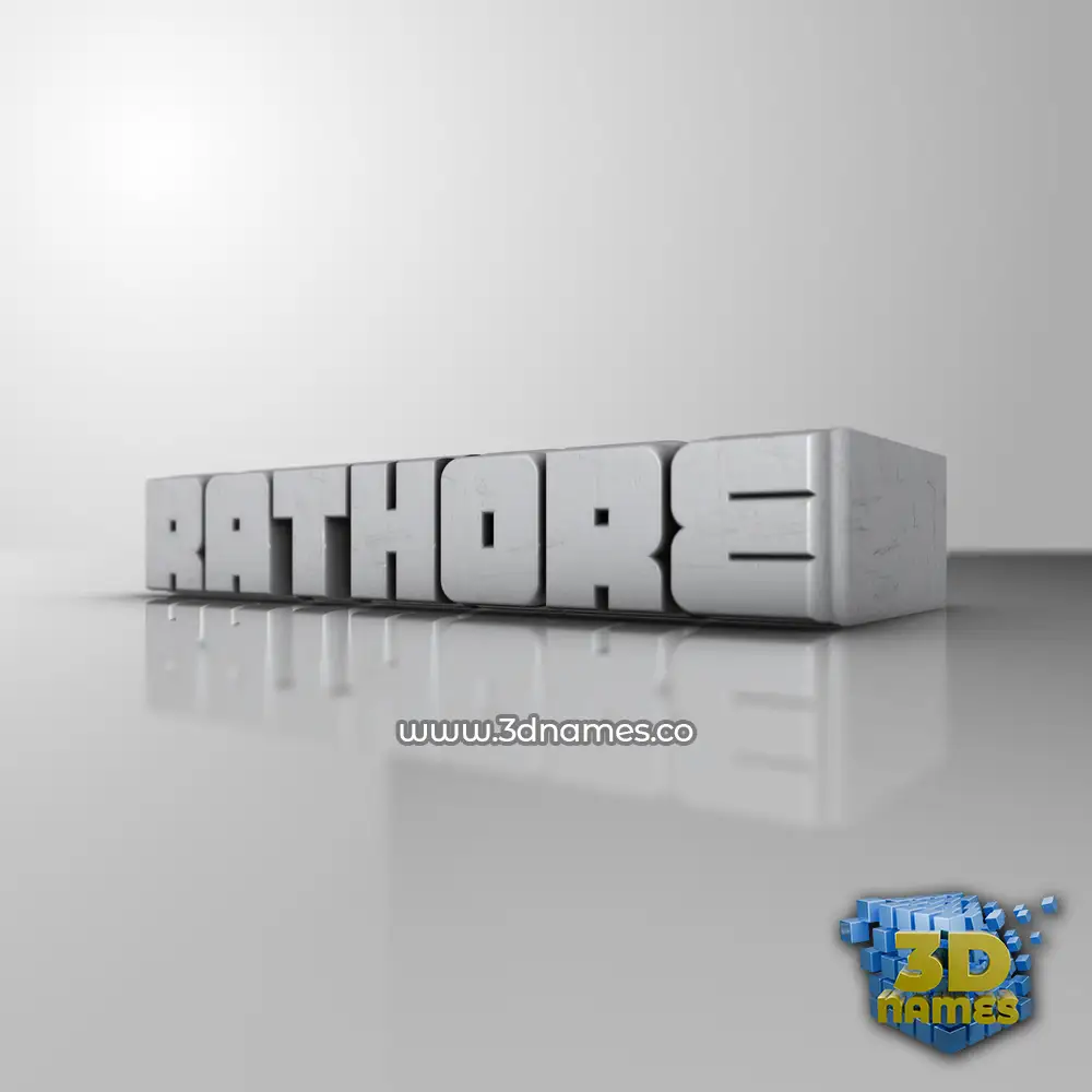 rathore in White Metro style - 3D name wallpaper
