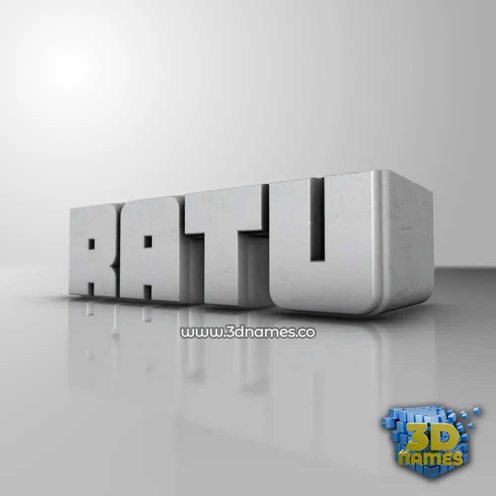 ratu in White Metro style - 3D name wallpaper
