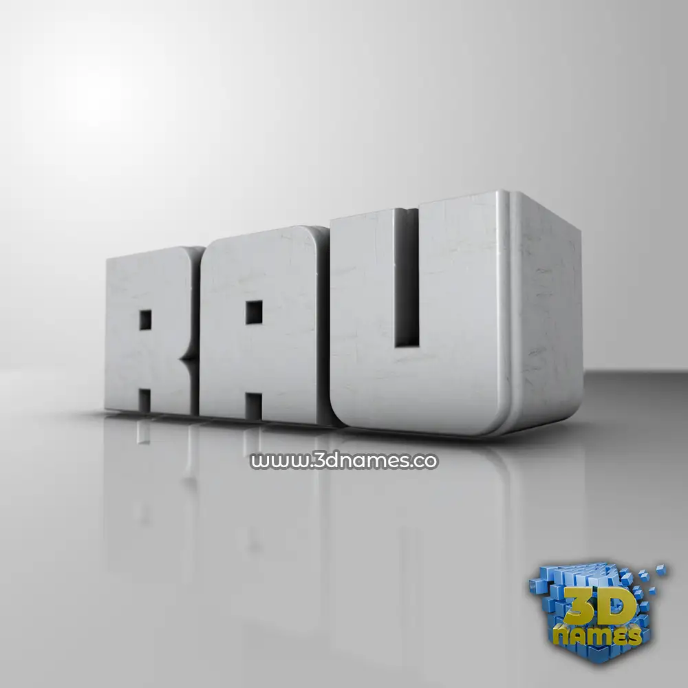 rau in White Metro style - 3D name wallpaper