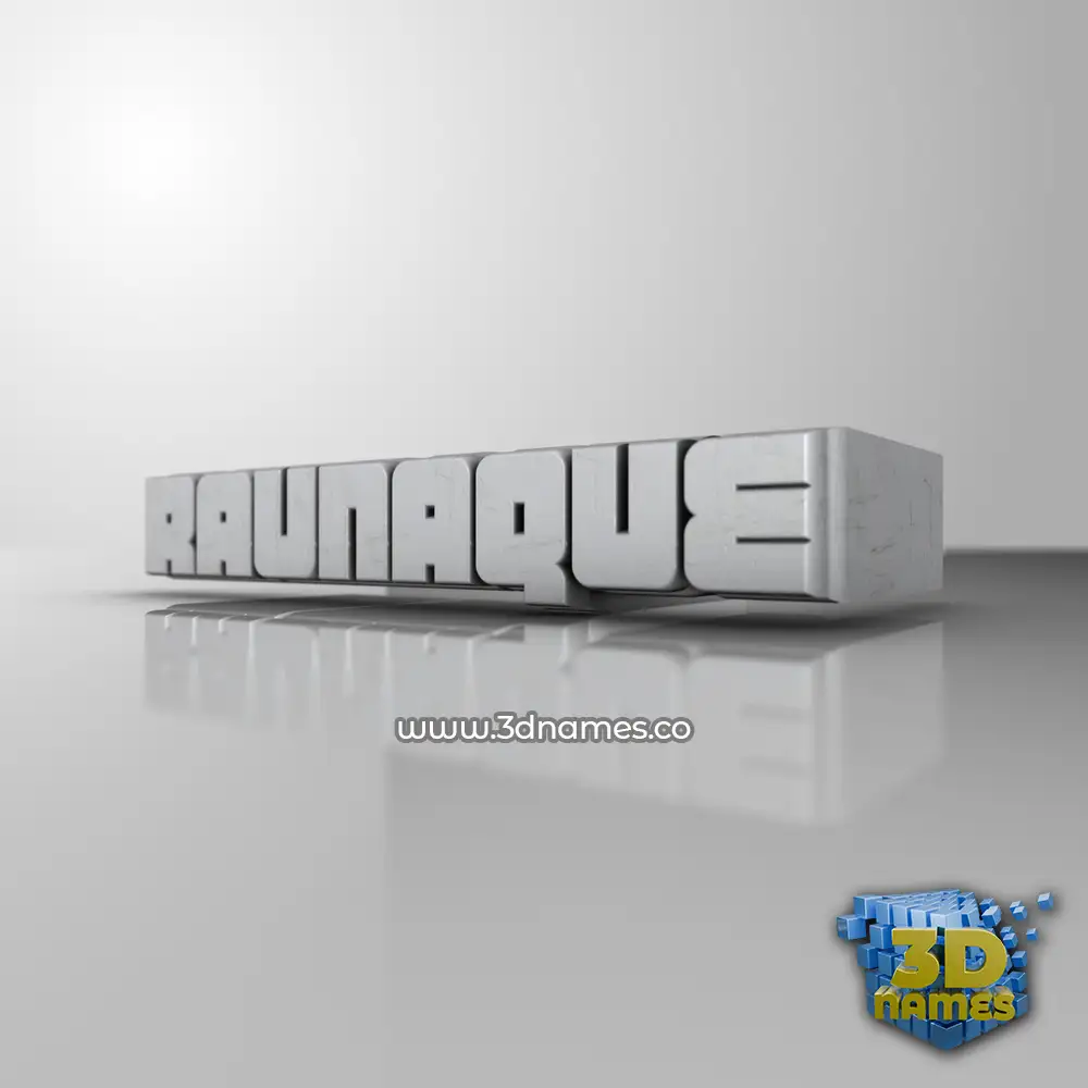 raunaque in White Metro style - 3D name wallpaper