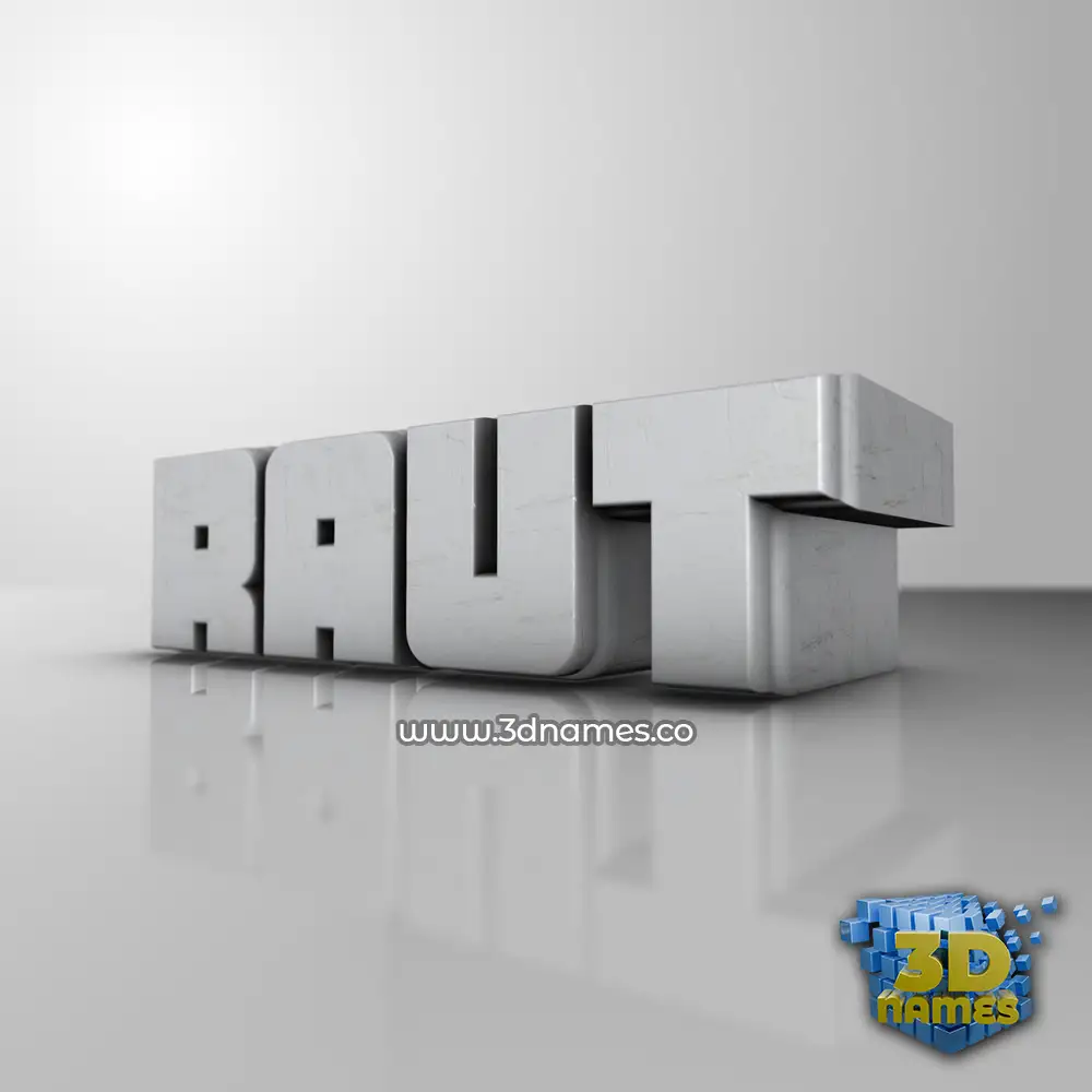raut in White Metro style - 3D name wallpaper