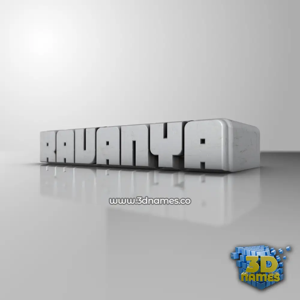 ravanya in White Metro style - 3D name wallpaper