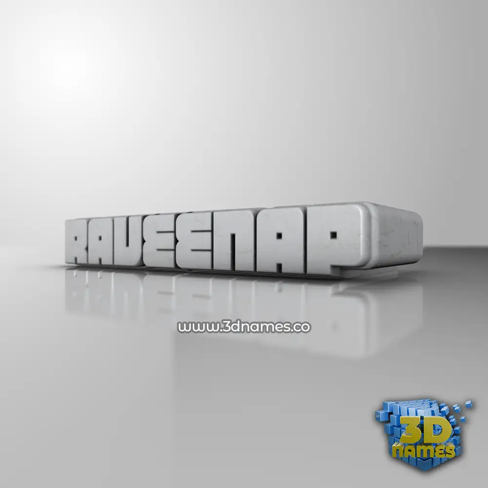 raveenap in White Metro style - 3D name wallpaper