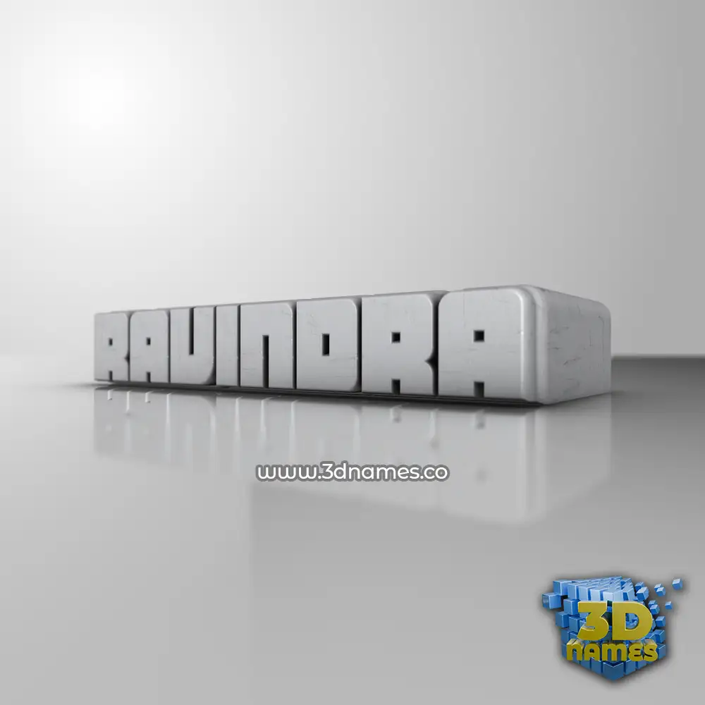 ravindra in White Metro style - 3D name wallpaper