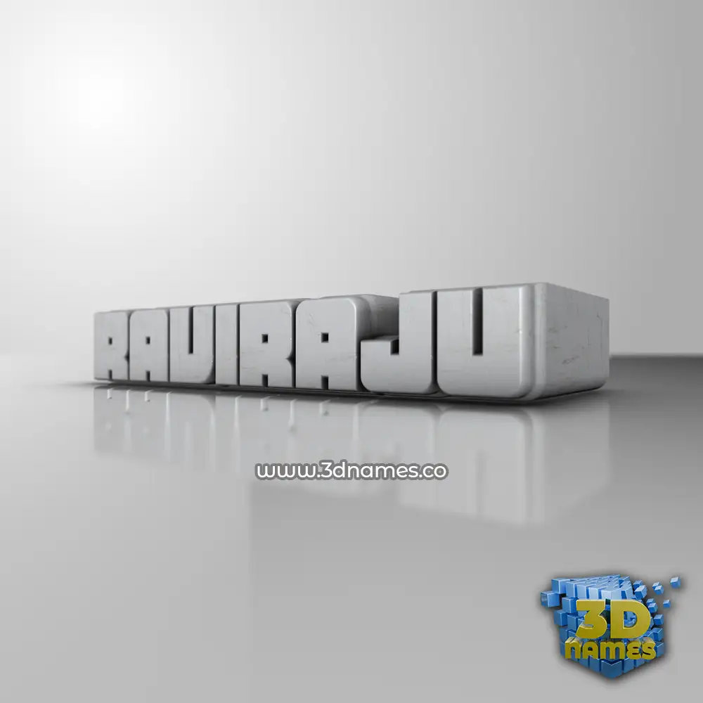raviraju in White Metro style - 3D name wallpaper