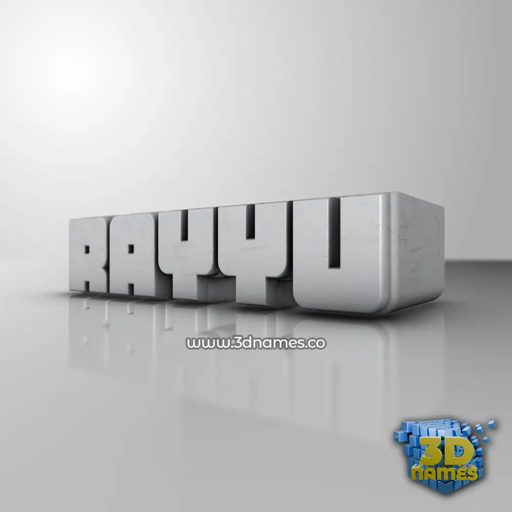 rayyu in White Metro style - 3D name wallpaper