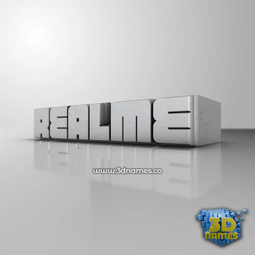 realme in White Metro style - 3D name wallpaper