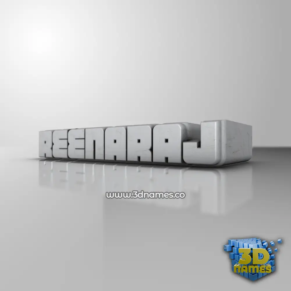 reenaraj in White Metro style - 3D name wallpaper