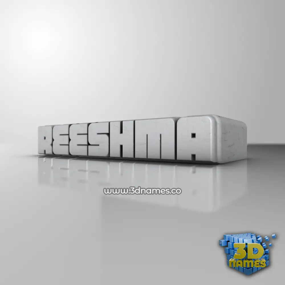 reeshma in White Metro style - 3D name wallpaper