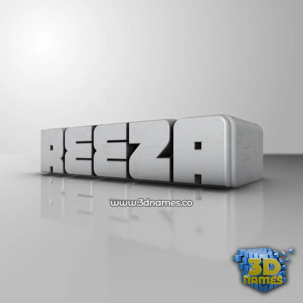 reeza in White Metro style - 3D name wallpaper