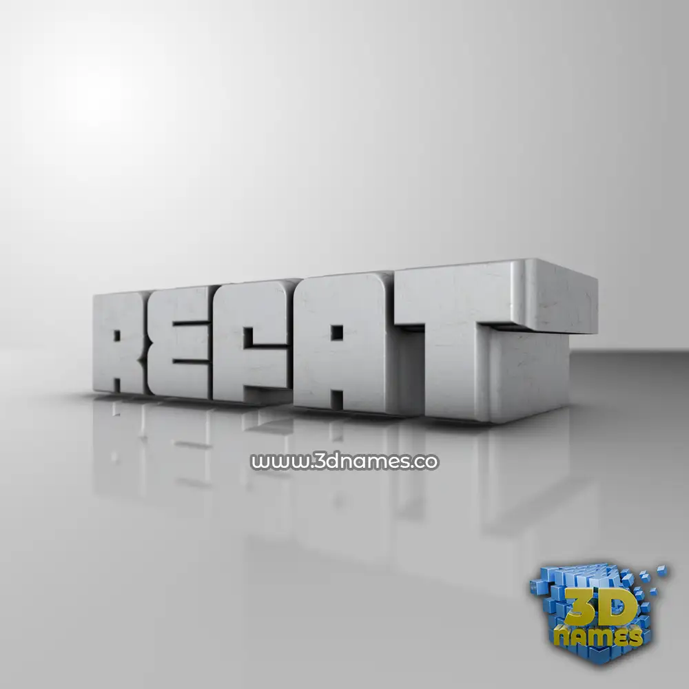 refat in White Metro style - 3D name wallpaper