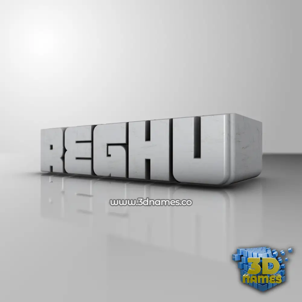 reghu in White Metro style - 3D name wallpaper