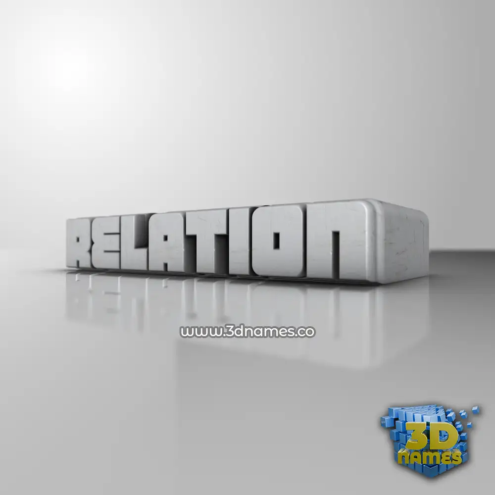 relation in White Metro style - 3D name wallpaper