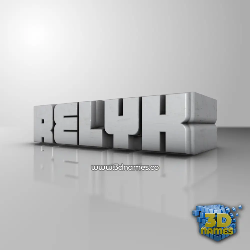 relyk in White Metro style - 3D name wallpaper
