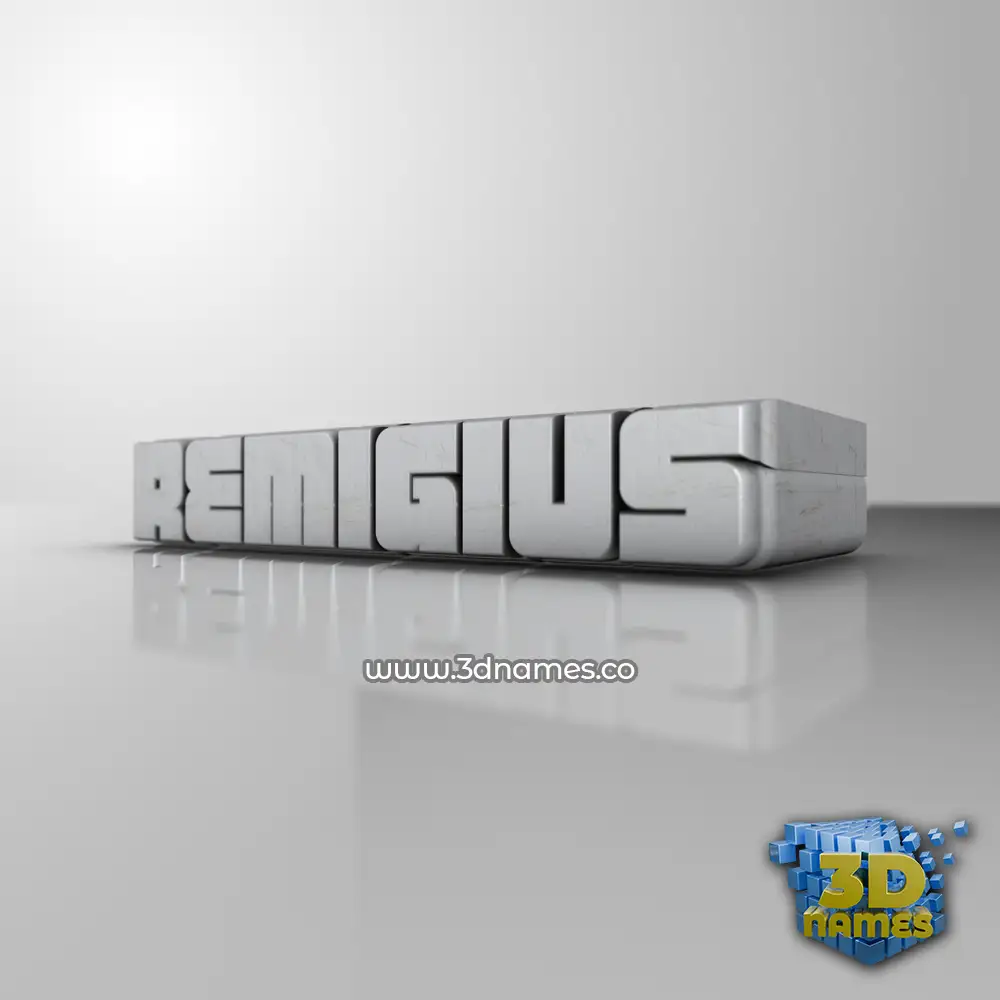 remigius in White Metro style - 3D name wallpaper
