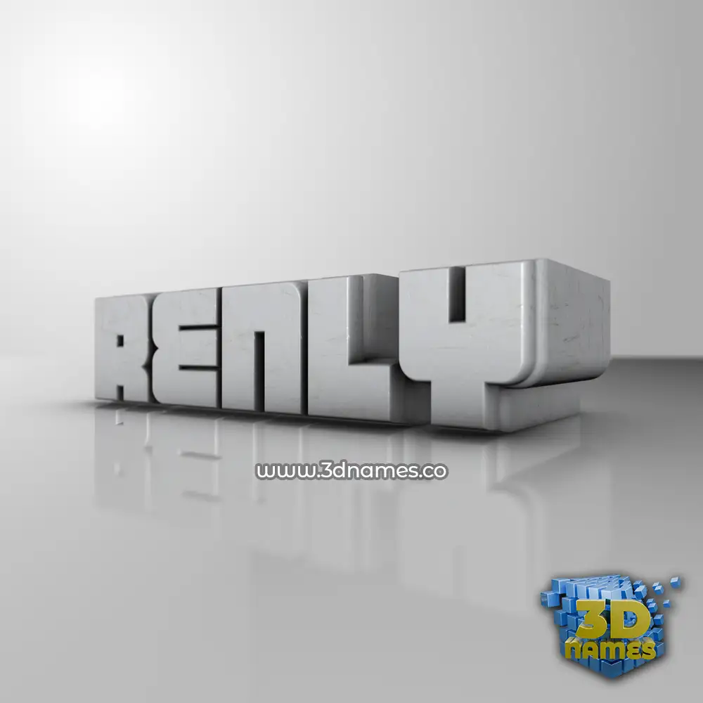 renly in White Metro style - 3D name wallpaper