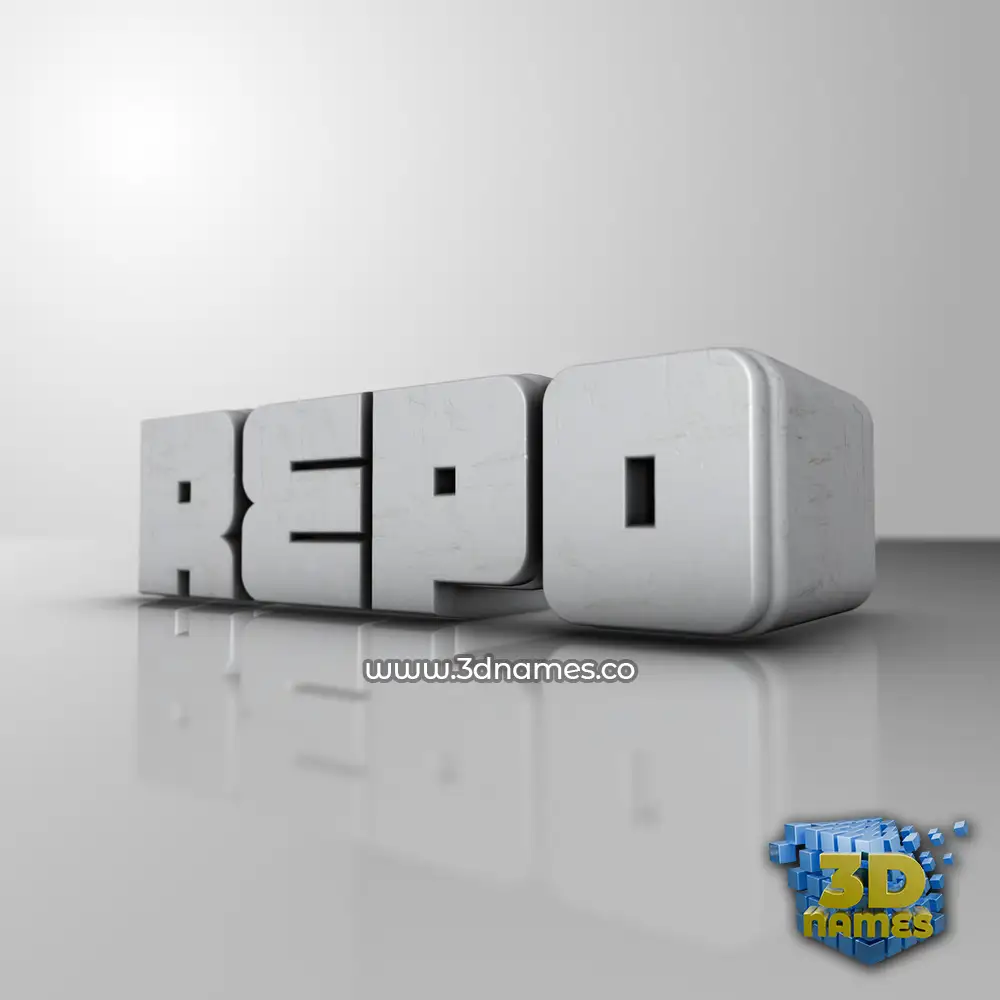 repo in White Metro style - 3D name wallpaper