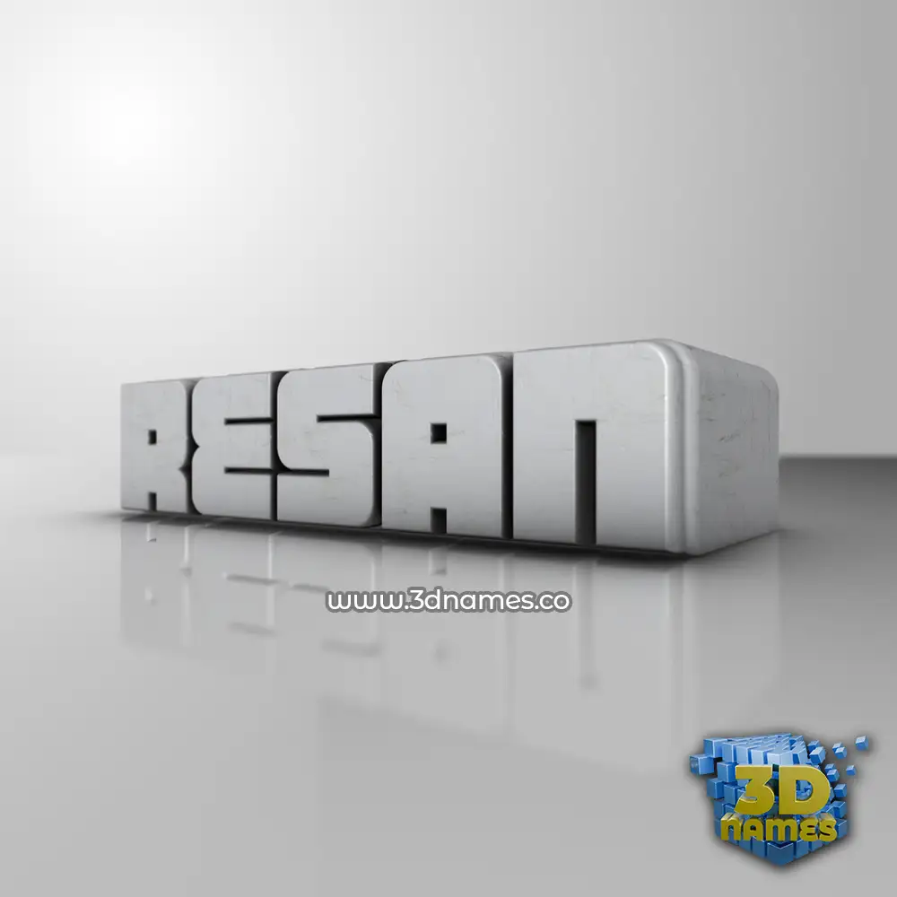 resan in White Metro style - 3D name wallpaper