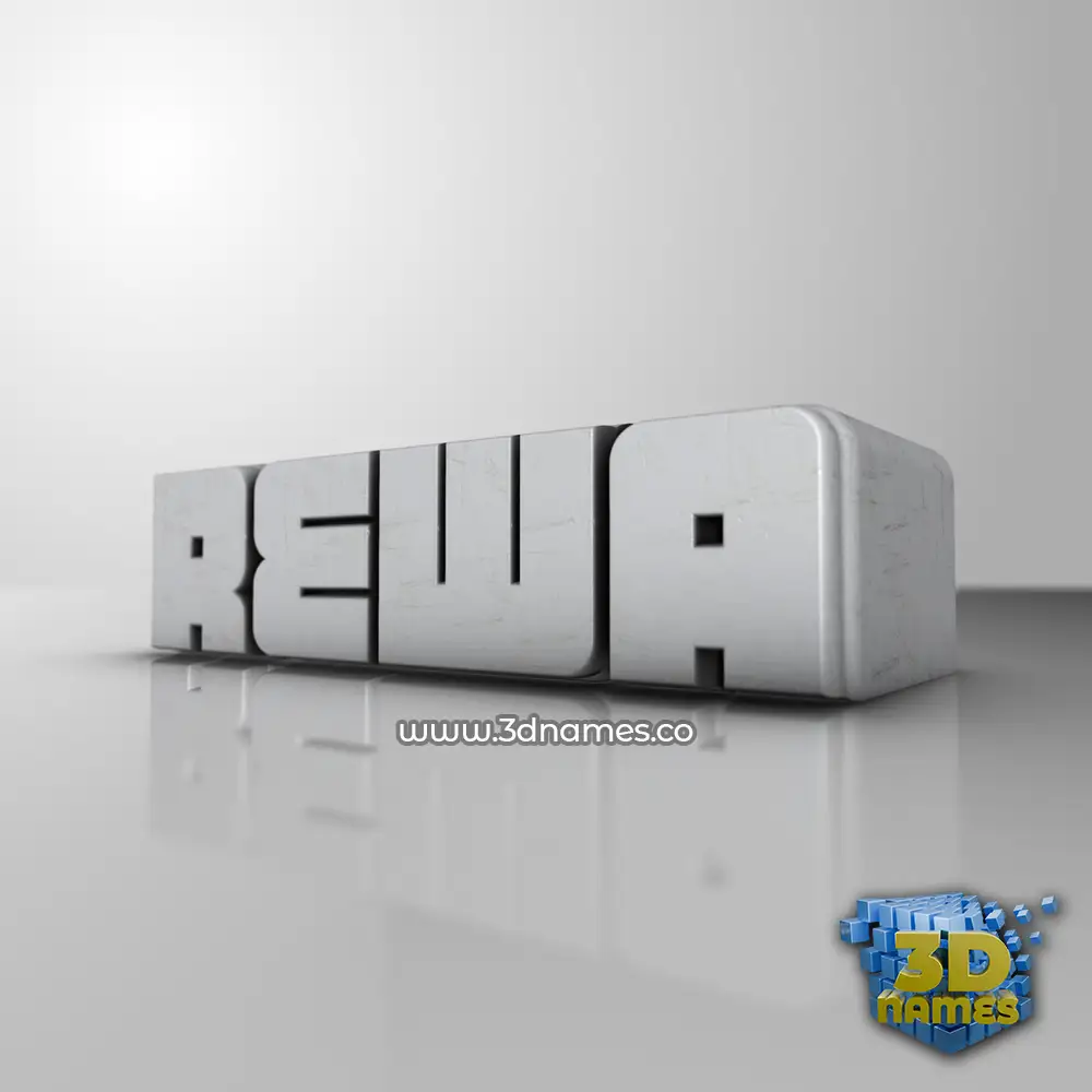 rewa in White Metro style - 3D name wallpaper