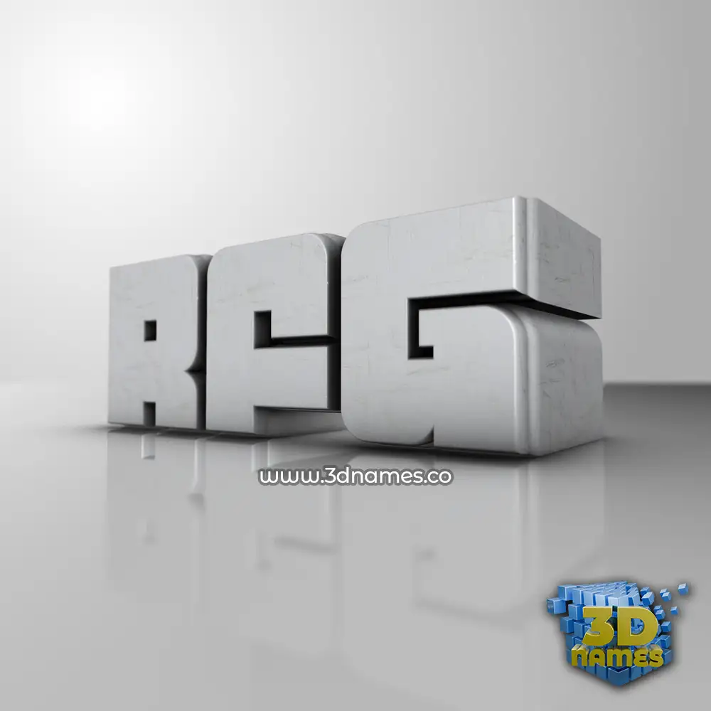 rfg in White Metro style - 3D name wallpaper