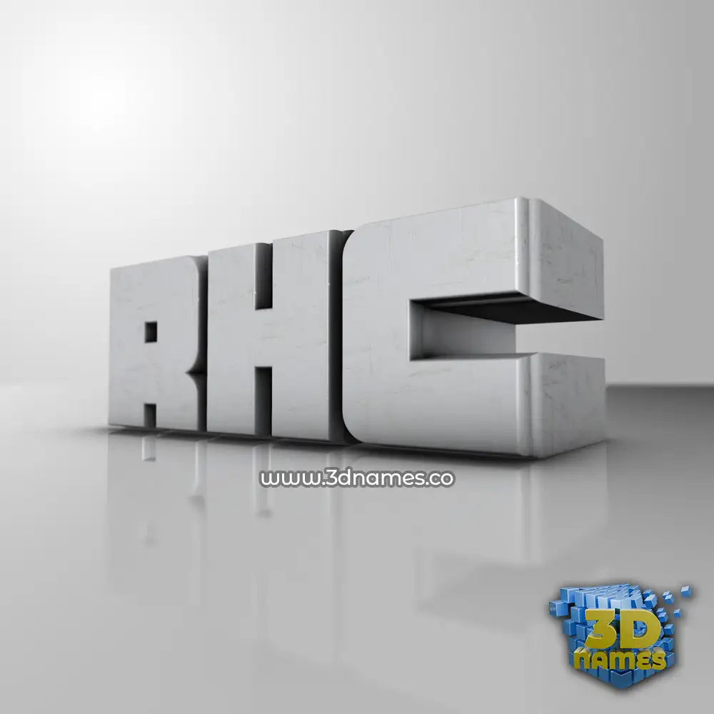 rhc in White Metro style - 3D name wallpaper