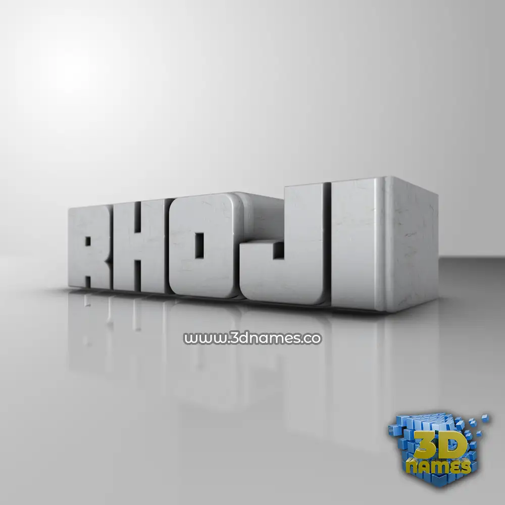 rhoji in White Metro style - 3D name wallpaper
