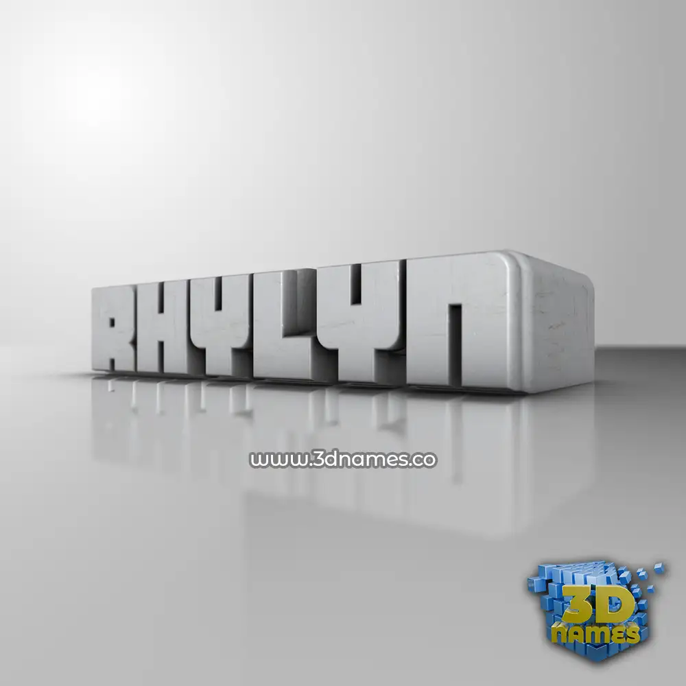 rhylyn in White Metro style - 3D name wallpaper