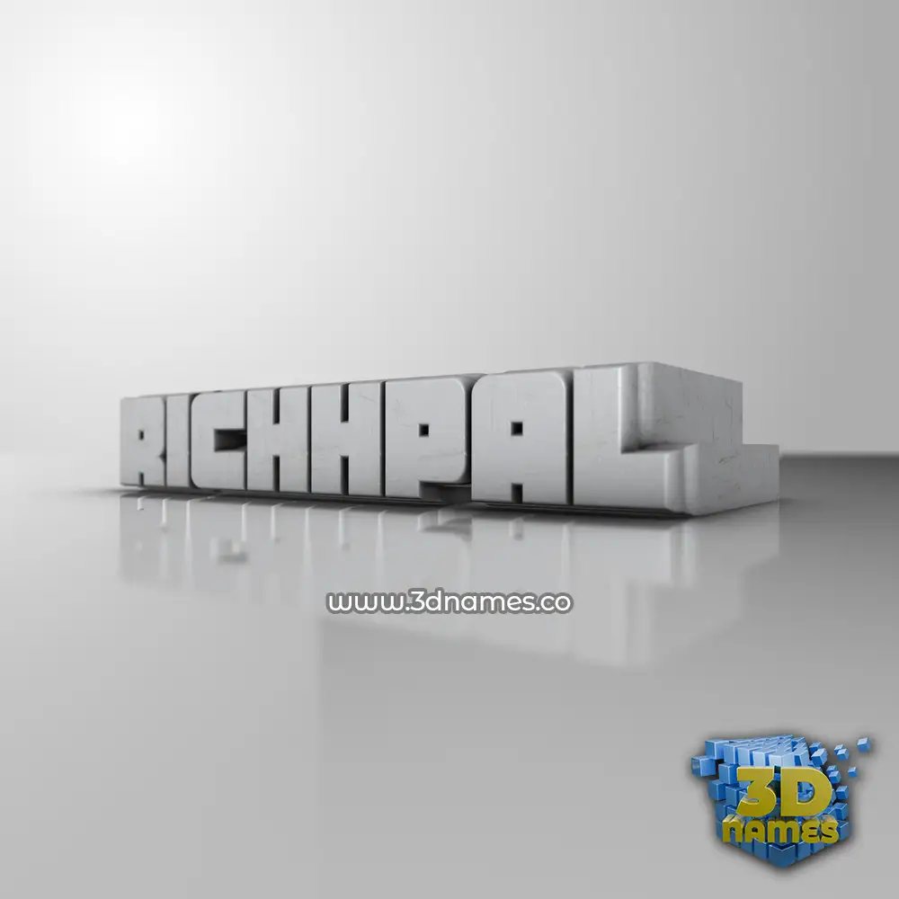 richhpal in White Metro style - 3D name wallpaper