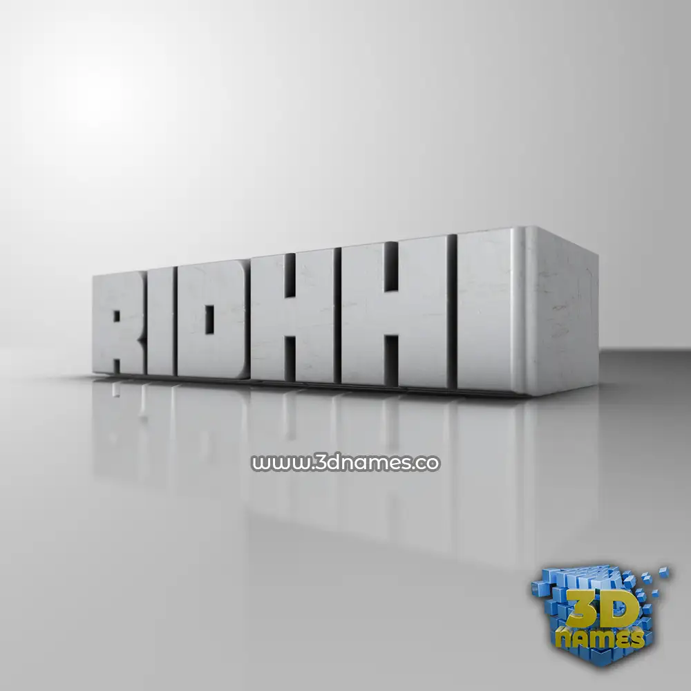 ridhhi in White Metro style - 3D name wallpaper