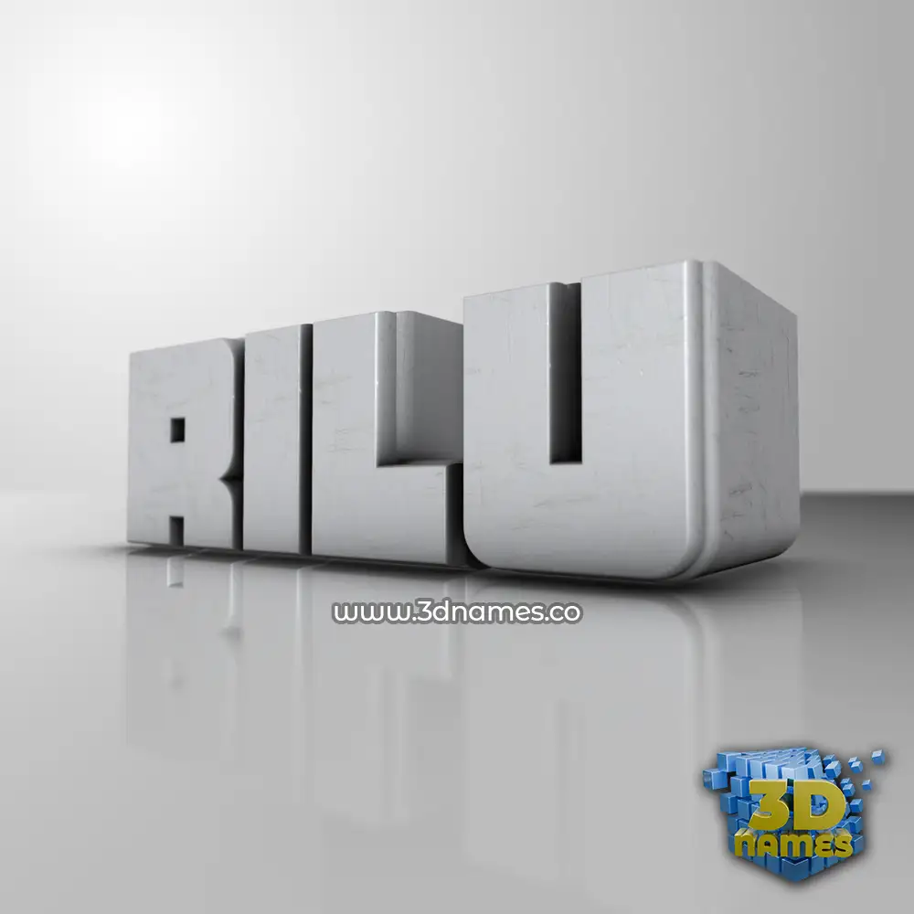 rilu in White Metro style - 3D name wallpaper
