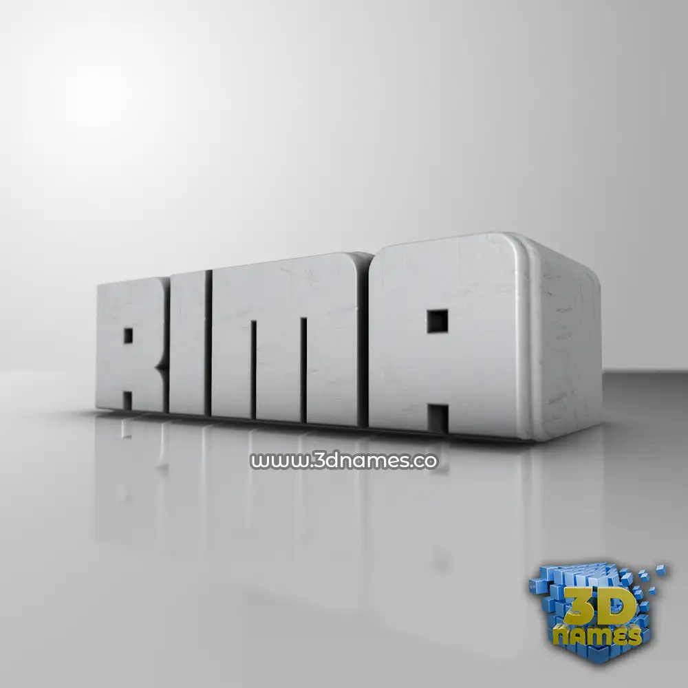 rima in White Metro style - 3D name wallpaper