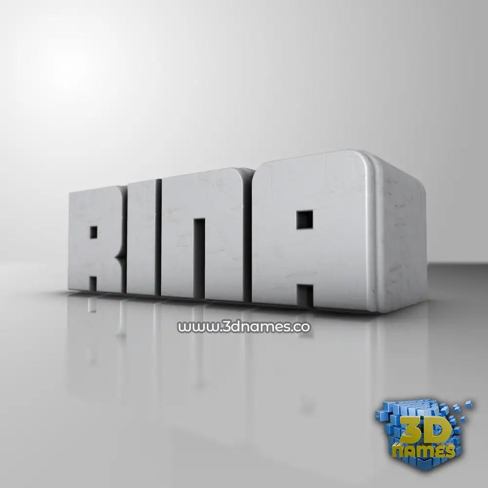 rina in White Metro style - 3D name wallpaper