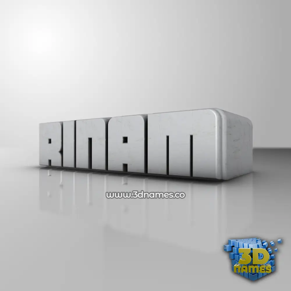 rinam in White Metro style - 3D name wallpaper
