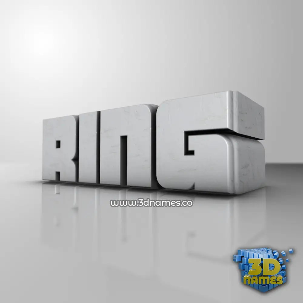 ring in White Metro style - 3D name wallpaper