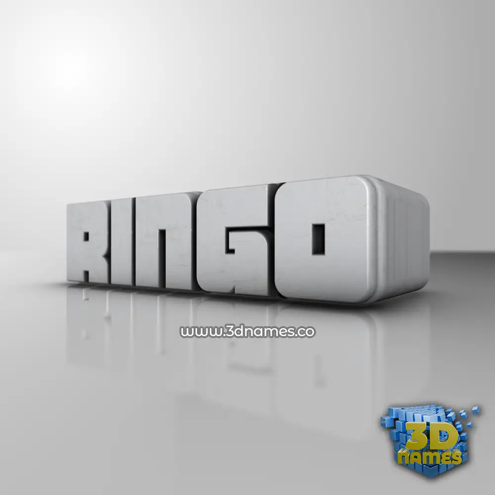 ringo in White Metro style - 3D name wallpaper
