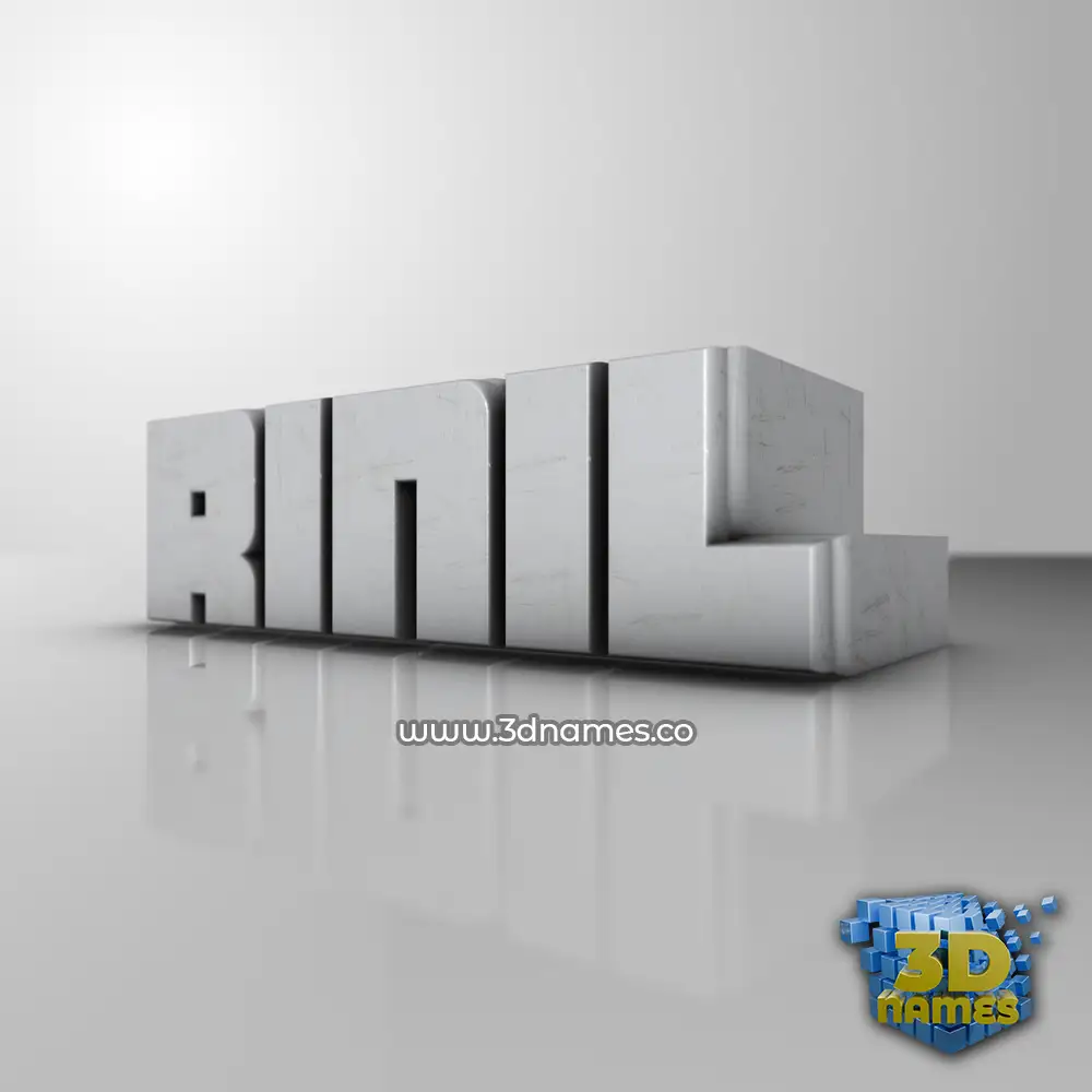 rinil in White Metro style - 3D name wallpaper