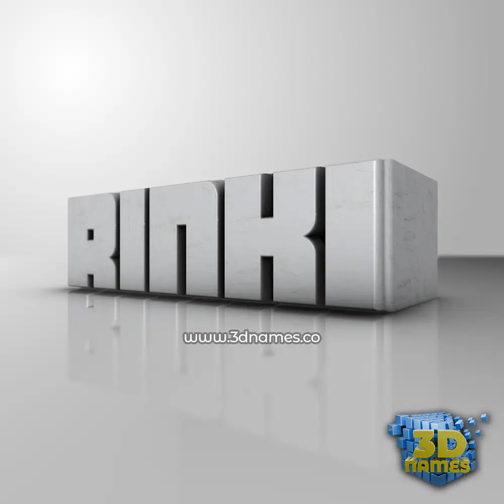 rinki in White Metro style - 3D name wallpaper