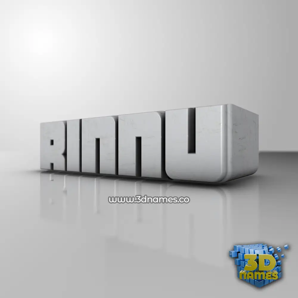 rinnu in White Metro style - 3D name wallpaper