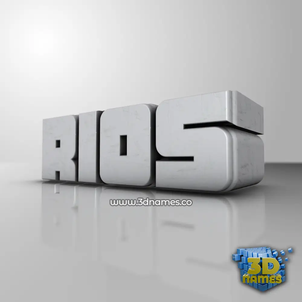 rios in White Metro style - 3D name wallpaper