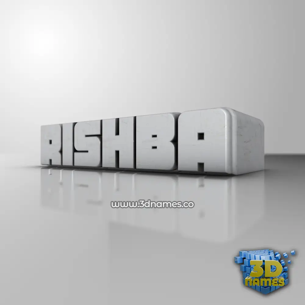 rishba in White Metro style - 3D name wallpaper