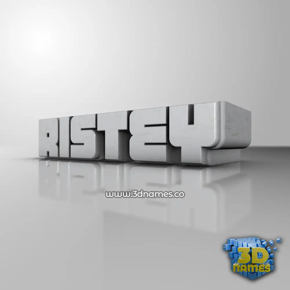 ristey in White Metro style - 3D name wallpaper