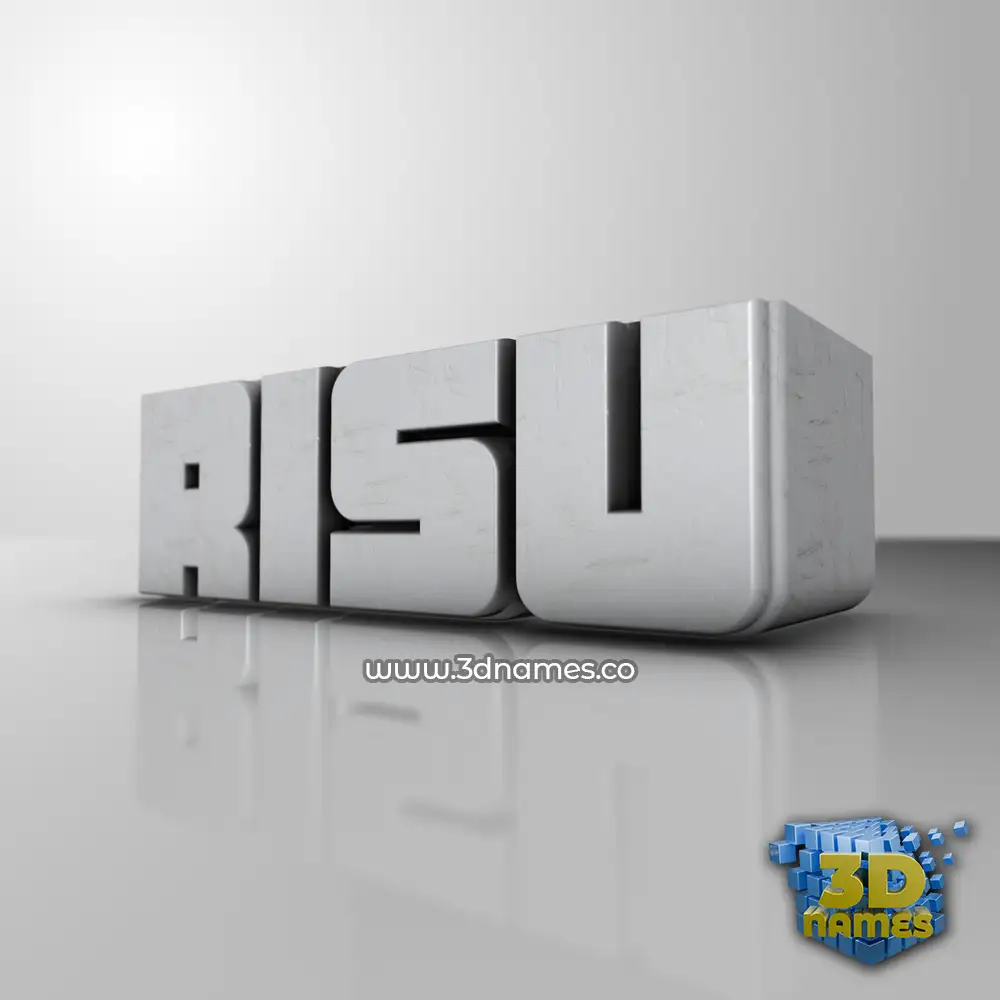risu in White Metro style - 3D name wallpaper