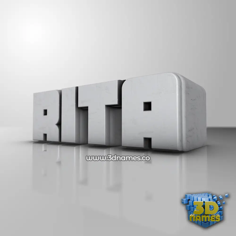 rita in White Metro style - 3D name wallpaper