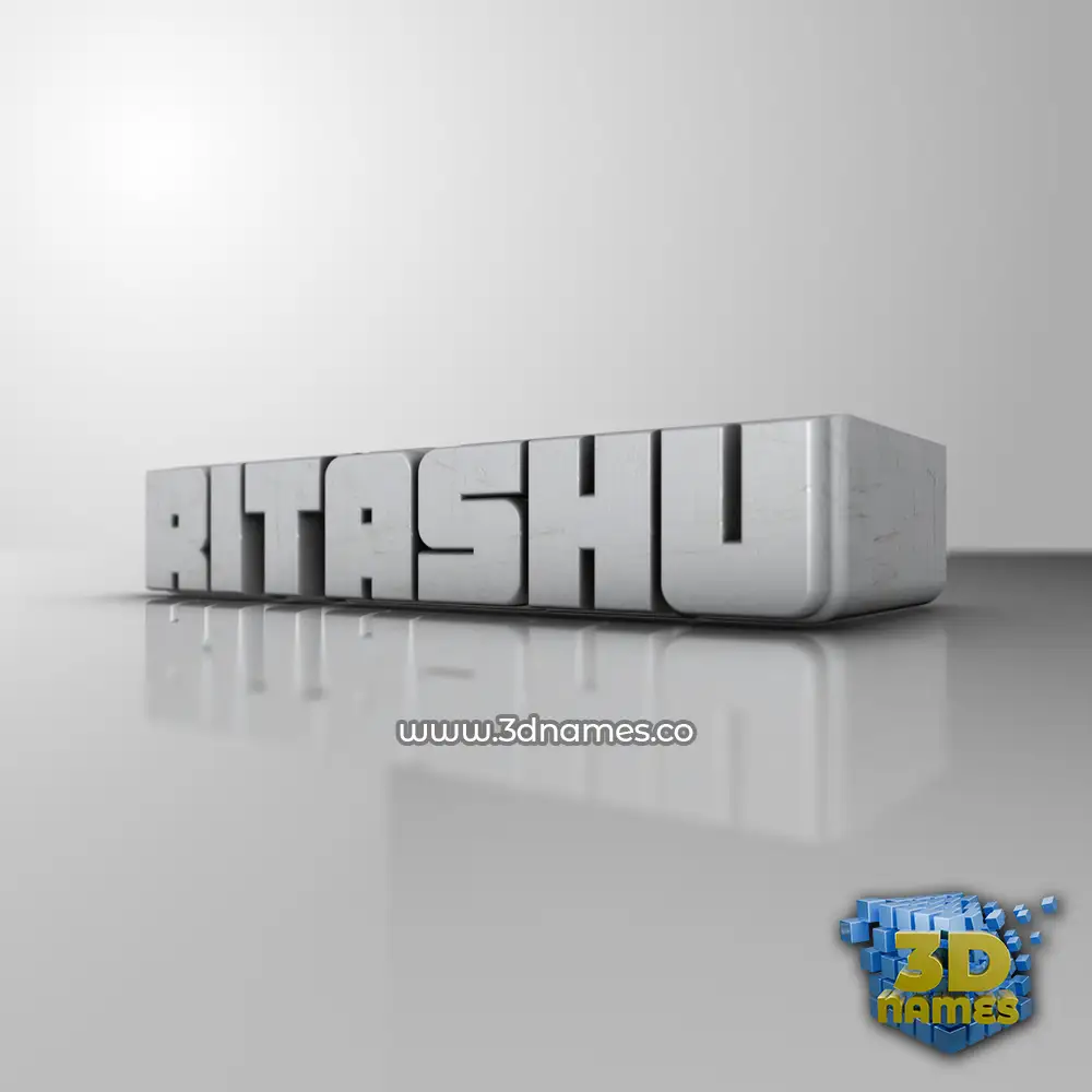 ritashu in White Metro style - 3D name wallpaper