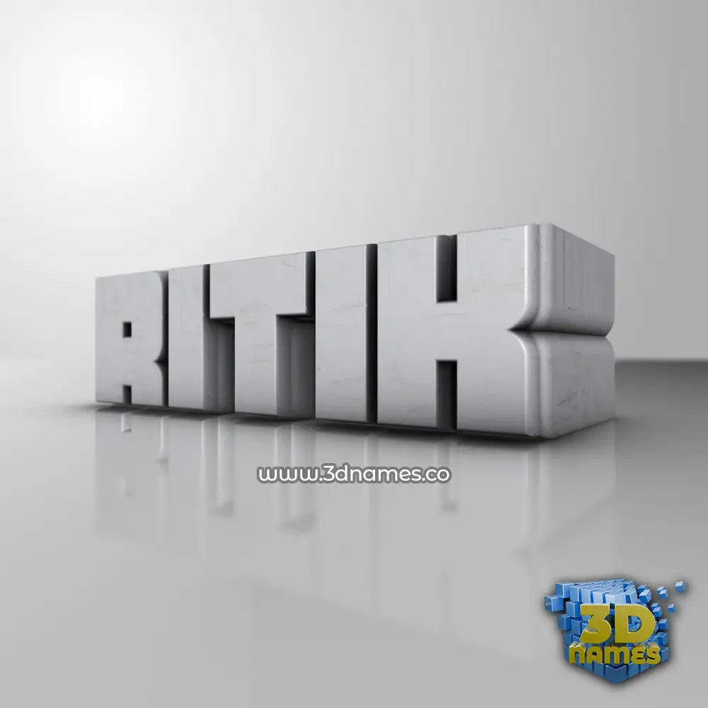 ritik in White Metro style - 3D name wallpaper