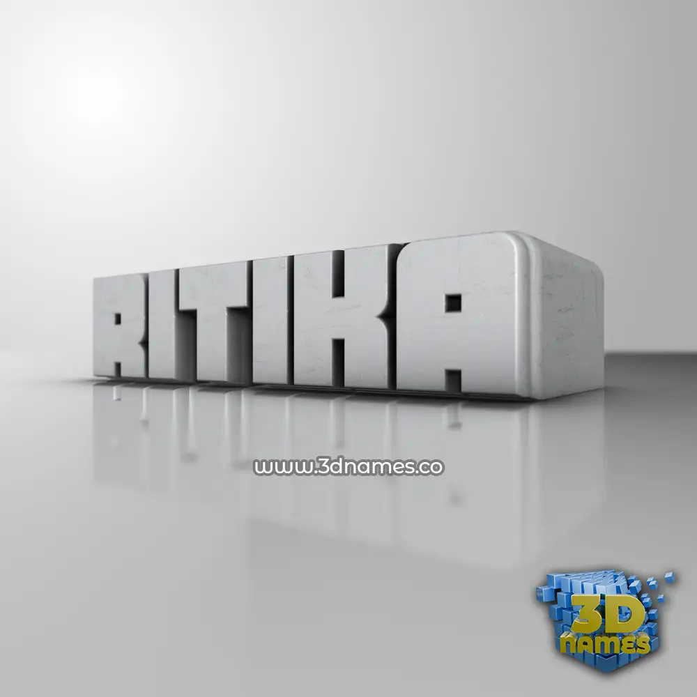 ritika in White Metro style - 3D name wallpaper