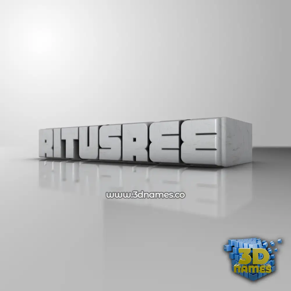 ritusree in White Metro style - 3D name wallpaper
