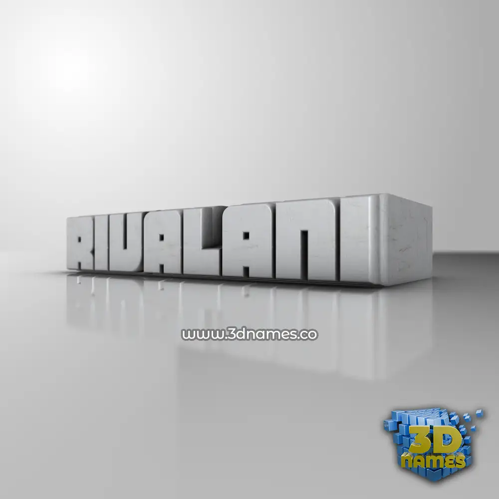 rivalani in White Metro style - 3D name wallpaper