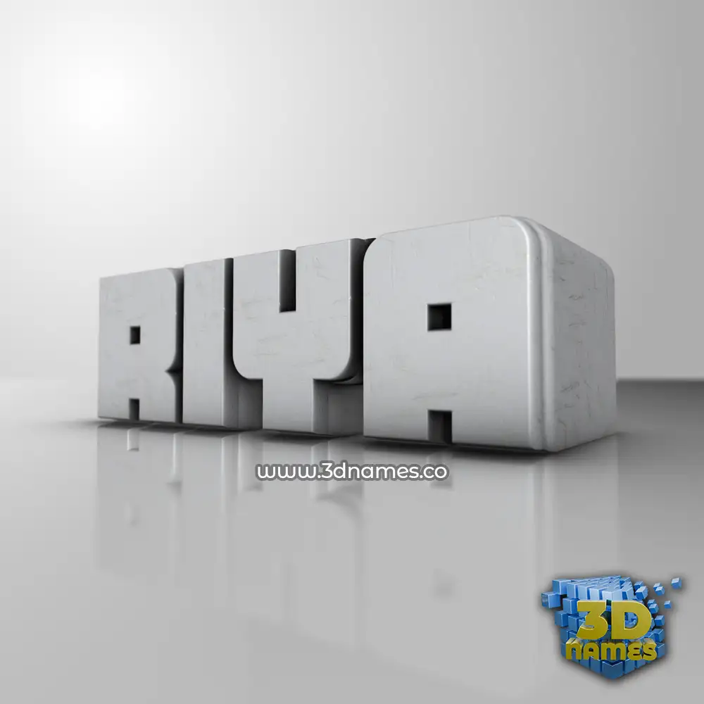 riya in White Metro style - 3D name wallpaper
