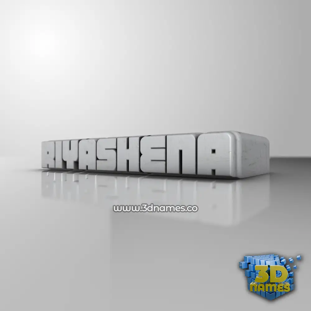 riyashena in White Metro style - 3D name wallpaper